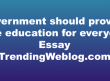 Government should provide free education for everyone essay