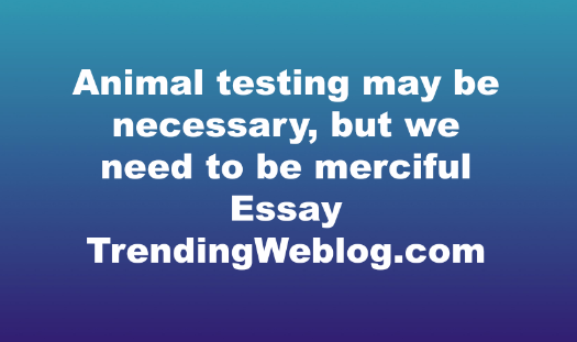 Some people think that animal testing may be necessary, but we need to be merciful