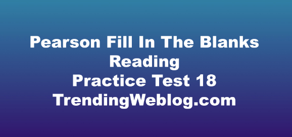 Pearson Fill In The Blanks Reading