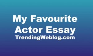 my favourite actor essay in english