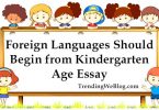Foreign languages should begin from kindergarten age essay